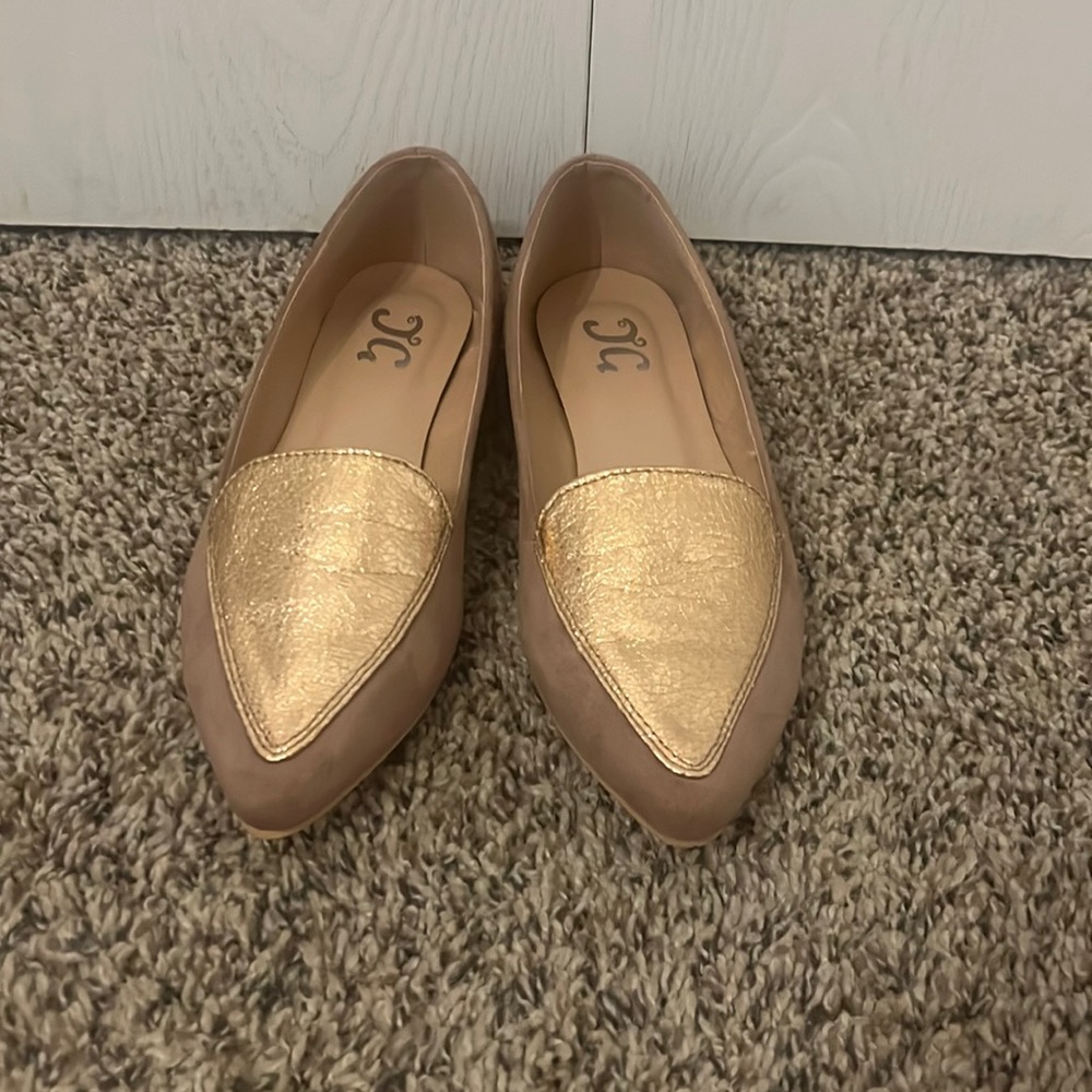 Mauve & Gold Flats Size 6